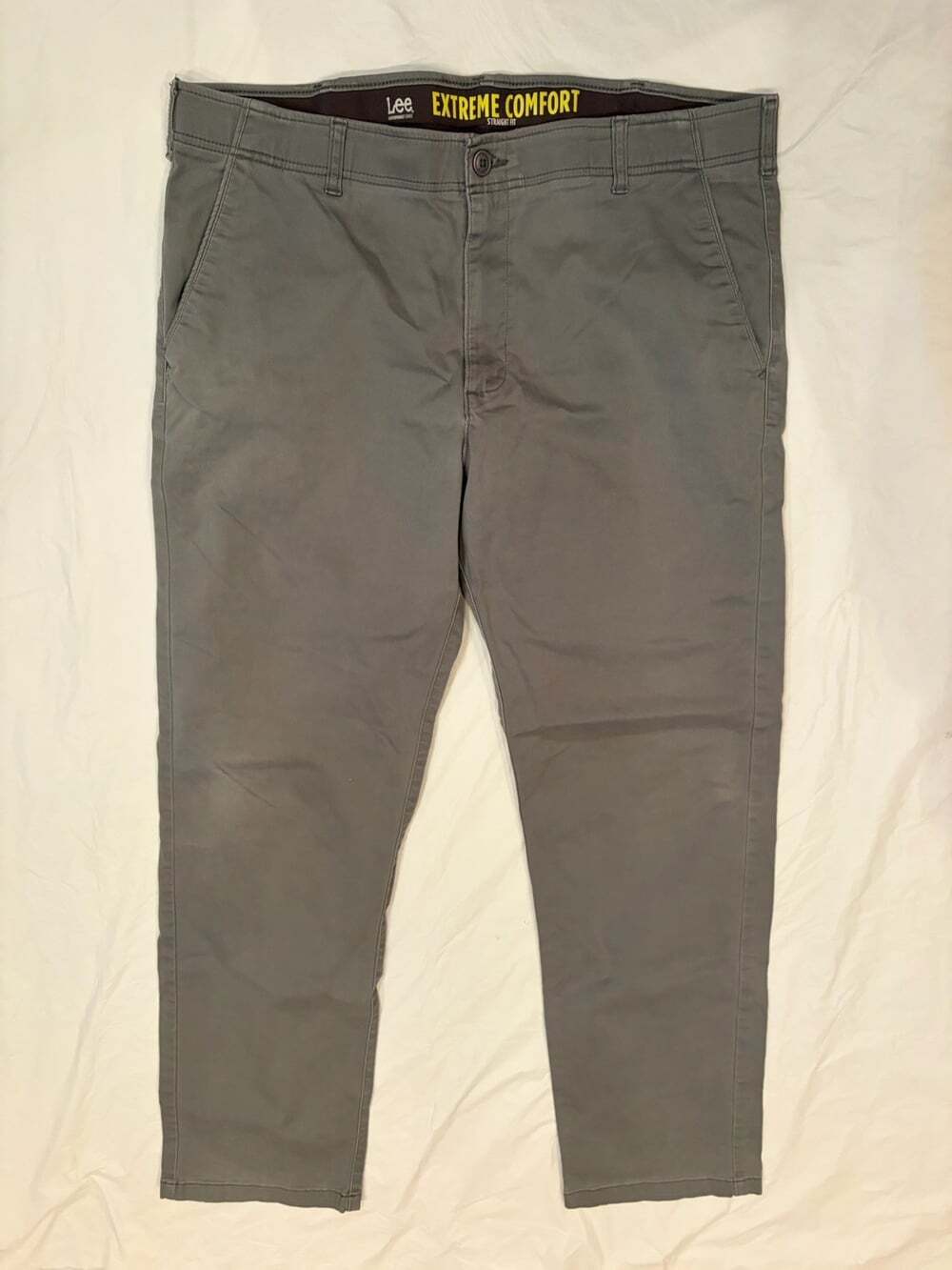 Lee Extreme Comfort Pants Men's 40x34 Grey Straight Fit